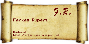 Farkas Rupert névjegykártya